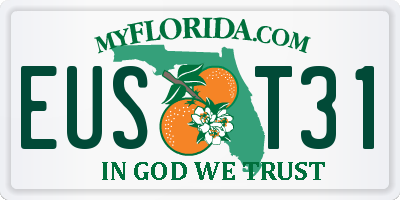 FL license plate EUST31