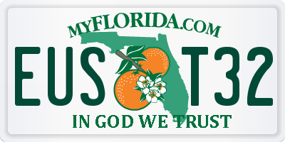 FL license plate EUST32