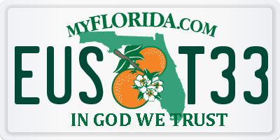 FL license plate EUST33