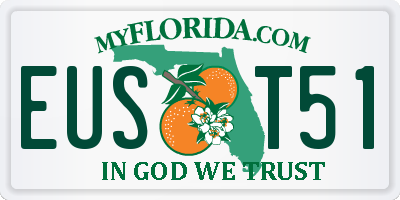 FL license plate EUST51