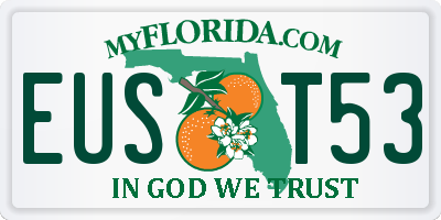 FL license plate EUST53