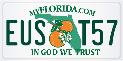 FL license plate EUST57