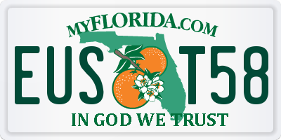 FL license plate EUST58