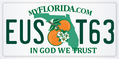 FL license plate EUST63
