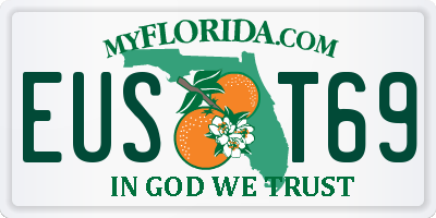 FL license plate EUST69