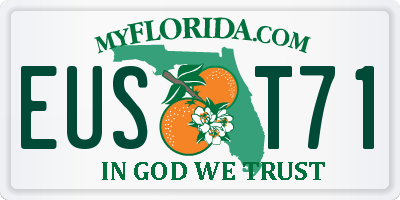 FL license plate EUST71