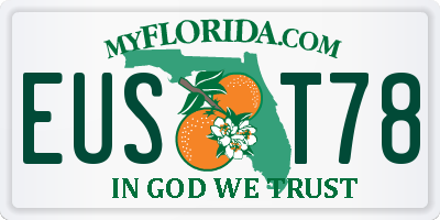 FL license plate EUST78