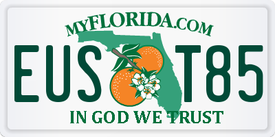 FL license plate EUST85