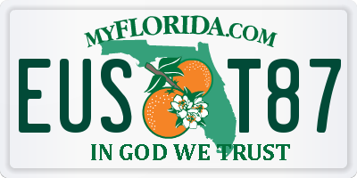 FL license plate EUST87