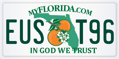 FL license plate EUST96