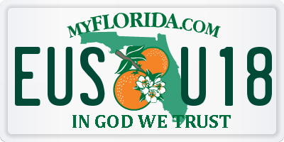 FL license plate EUSU18