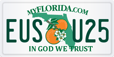 FL license plate EUSU25