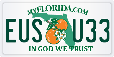 FL license plate EUSU33
