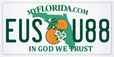 FL license plate EUSU88