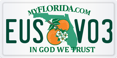 FL license plate EUSV03