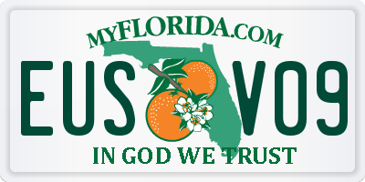 FL license plate EUSV09