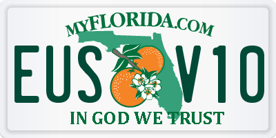 FL license plate EUSV10