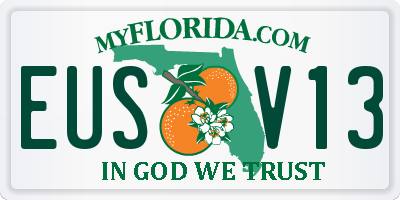 FL license plate EUSV13
