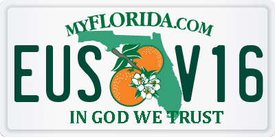 FL license plate EUSV16
