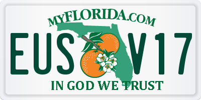 FL license plate EUSV17