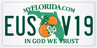 FL license plate EUSV19