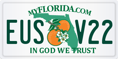 FL license plate EUSV22