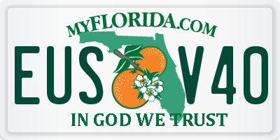 FL license plate EUSV40