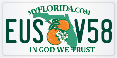 FL license plate EUSV58