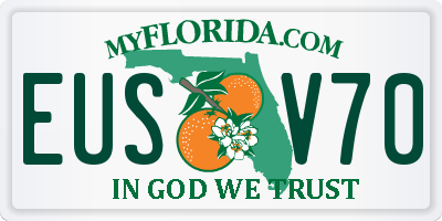 FL license plate EUSV70