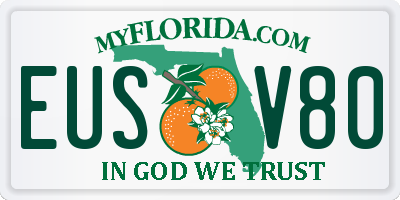 FL license plate EUSV80