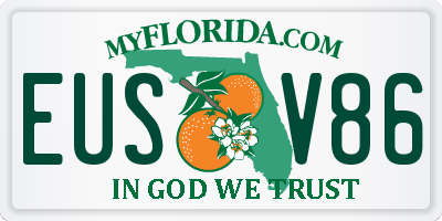 FL license plate EUSV86