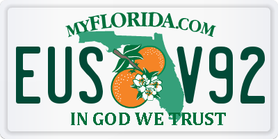 FL license plate EUSV92
