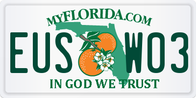 FL license plate EUSW03