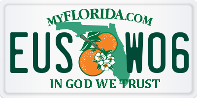 FL license plate EUSW06