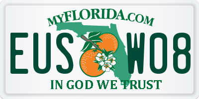 FL license plate EUSW08