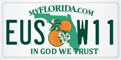 FL license plate EUSW11