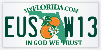 FL license plate EUSW13