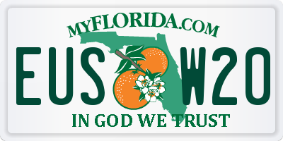 FL license plate EUSW20