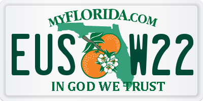 FL license plate EUSW22