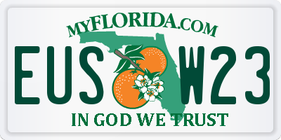 FL license plate EUSW23