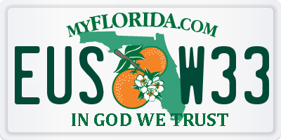 FL license plate EUSW33