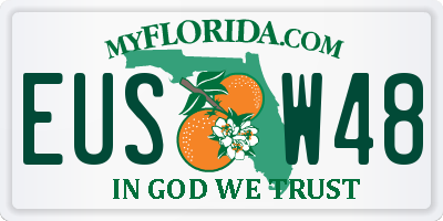 FL license plate EUSW48