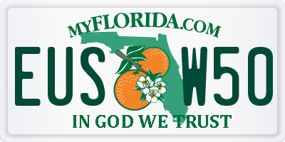 FL license plate EUSW50