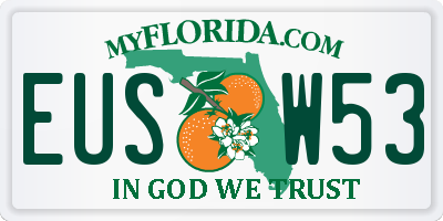 FL license plate EUSW53