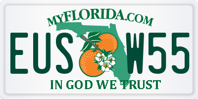 FL license plate EUSW55