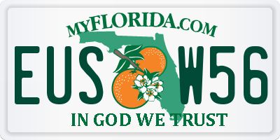 FL license plate EUSW56