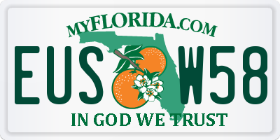 FL license plate EUSW58