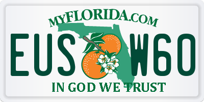 FL license plate EUSW60