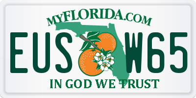 FL license plate EUSW65