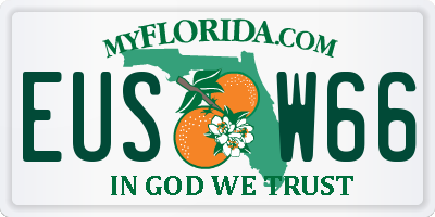 FL license plate EUSW66